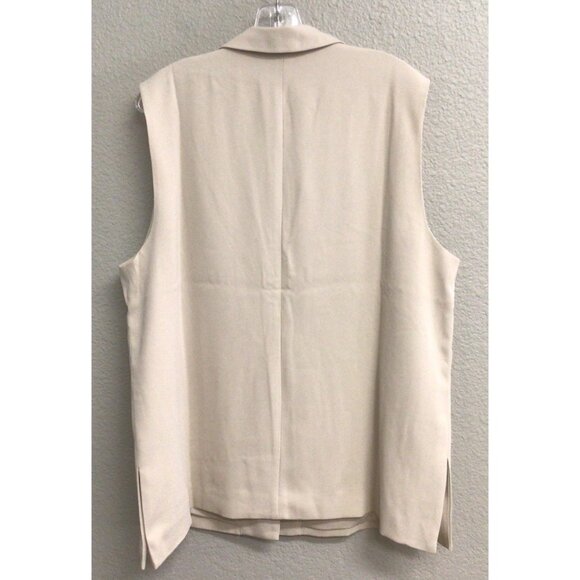 J.Jill Women’s Wearever Easy-Care Blazer Vest Beige Size Large Petite - Picture 3 of 9